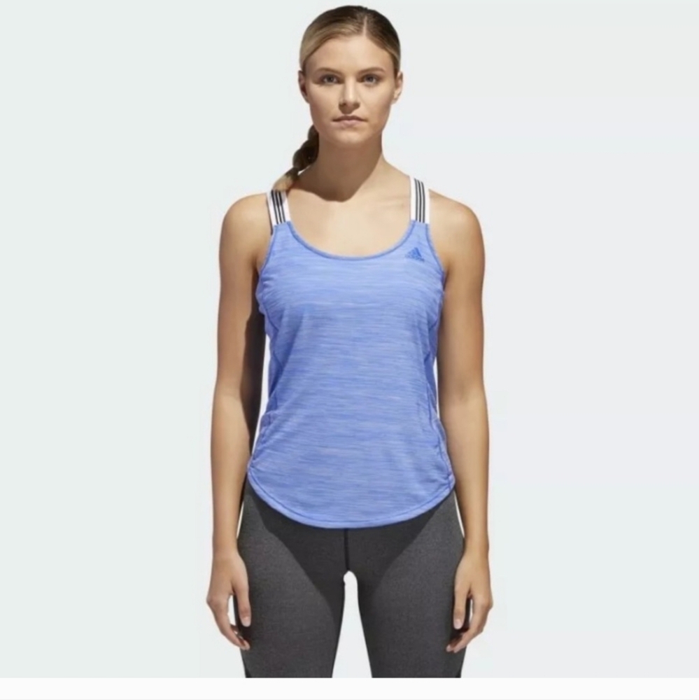 NWOT Adidas Blue Cross Back Tank Top